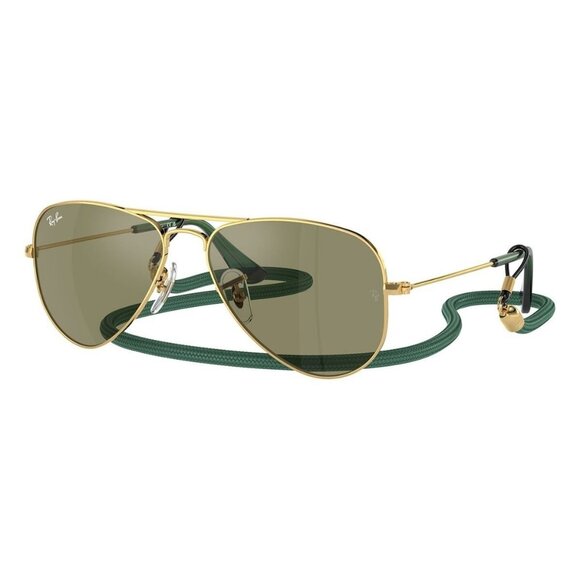 New RAY-BAN Junior Aviator Gold Aviator RJ9506S 223/6R Sunglasses Women - Picture 1 of 6